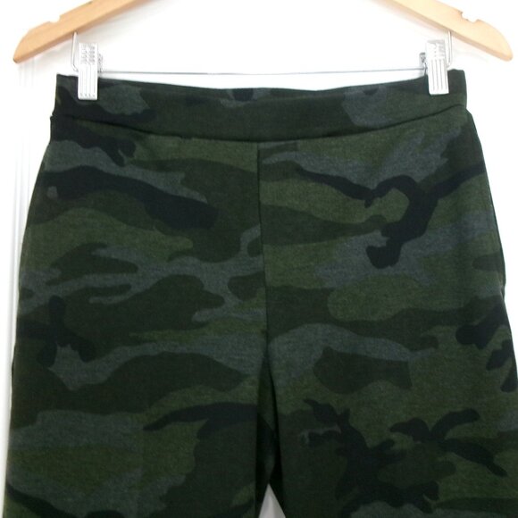 Like New Susan Graver S XS Stretch Ponte Camo Print Pull On Pants Pockets - Picture 2 of 8